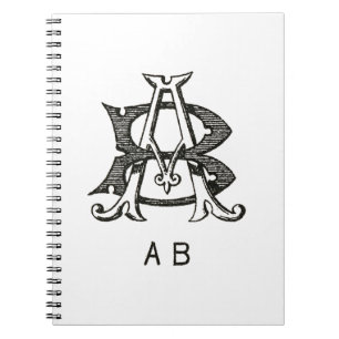 Monogramm A und B, Couple Initial A und B, Hochzei Notizblock