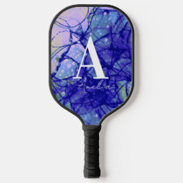 Monogramm Abstrakt Blau Pickleball Schläger
