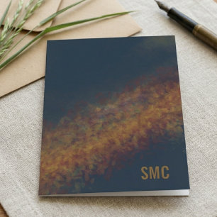 Monogramm abstrakt melancholisches Gold Dankeskarte