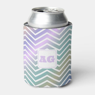 Monogramm abstrakt Regenbogen Chevron moderne Näh  Dosenkühler