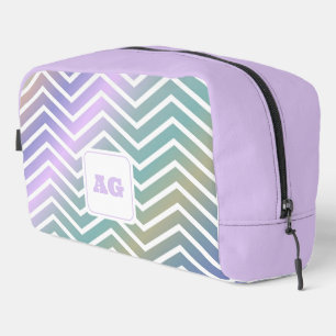 Monogramm abstrakt Regenbogen Chevron moderne Näh Waschbeutel