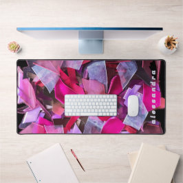 Monogramm abstrakt rosa lila Bandstücke 3D Schreibtischunterlage