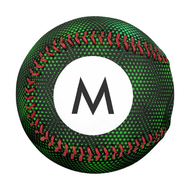 Monogramm Abstrakter grüner Hintergrund Baseball (Vorderseite Links)