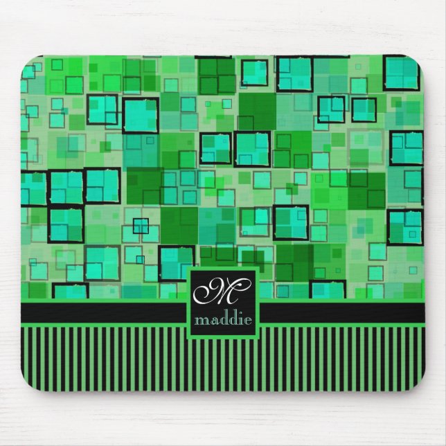 Monogramm-abstraktes geometrisches mousepad (Vorne)