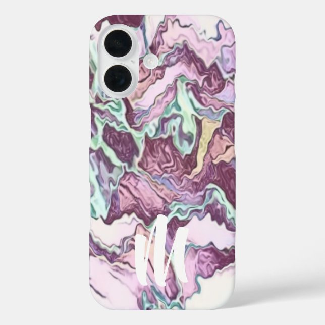 Monogramm Abstraktes Muster Case-Mate iPhone Hülle (Rückseite)