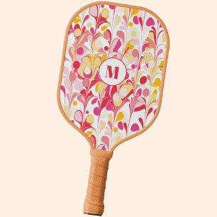 Monogramm Abstraktes Muster rosa Pickleball Schläger