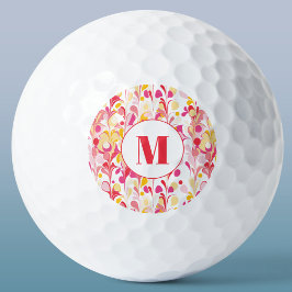 Monogramm Abstraktes Retro-Marmormuster Golfball