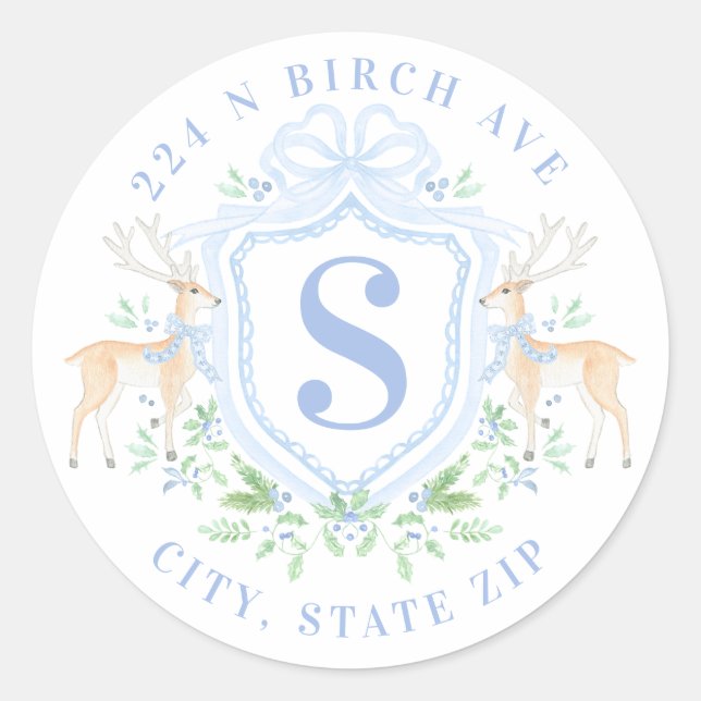 Monogramm-Adresse des Großhirns Runder Aufkleber (Vorderseite)