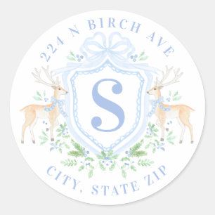 Monogramm-Adresse des Großhirns Runder Aufkleber