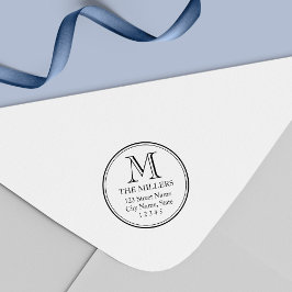 Monogramm-Adresse für den Familiennamen Permastempel