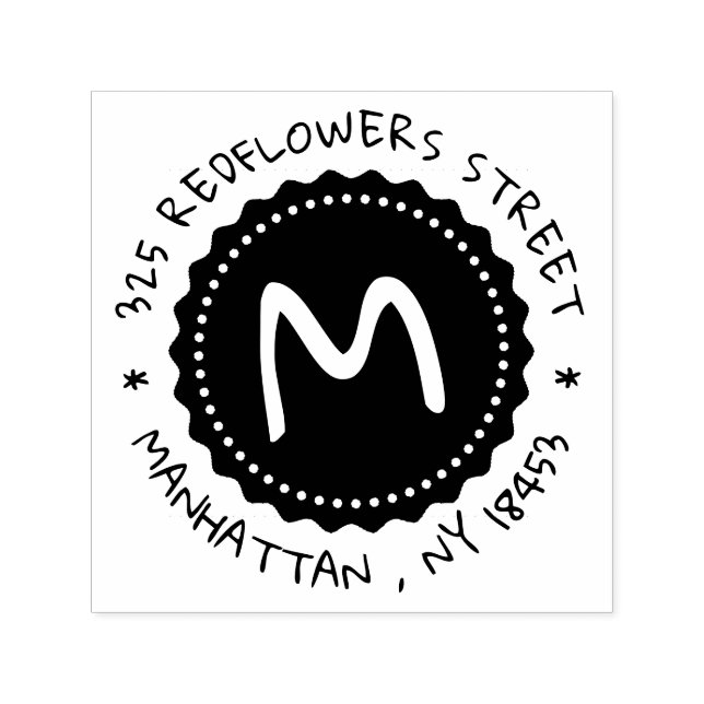 Monogramm-Adressstempel Permastempel (Design)