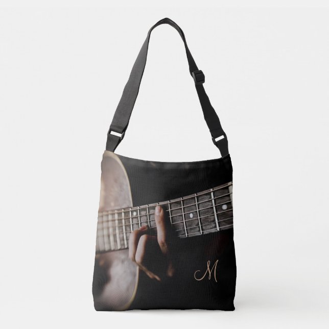 Monogramm-Akustikgitarre-Musik-Taschen-Tasche Tragetaschen Mit Langen Trägern (Vorderseite)
