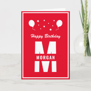 Monogramm Alles Gute zum Geburtstag jedes Alter Ro Karte