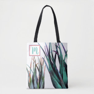 Monogramm-Aloe-Pflanzen-Foto-Taschen-Tasche