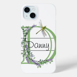Monogramm Alphabet D Lavendel Eukalyptus Dragonfly Case-Mate iPhone Hülle