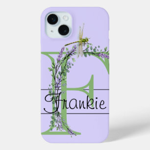 Monogramm Alphabet F Lavendel Eukalyptus Dragonfly Case-Mate iPhone Hülle