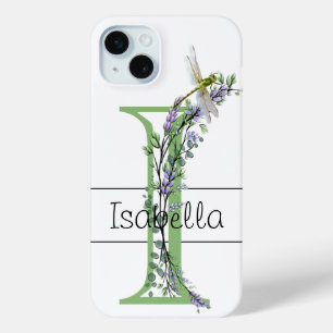 Monogramm Alphabet I Lavender Eukalyptus Dragonfly Case-Mate iPhone Hülle