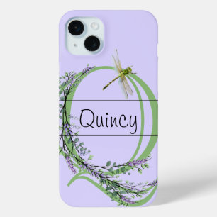 Monogramm Alphabet Q Lavender Eukalyptus Dragonfly Case-Mate iPhone Hülle