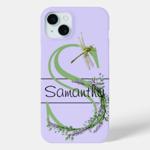 Monogramm Alphabet S Lavendel Eukalyptus Dragonfly Case-Mate iPhone Hülle