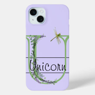 Monogramm Alphabet U Lavender Eukalyptus Dragonfly Case-Mate iPhone Hülle