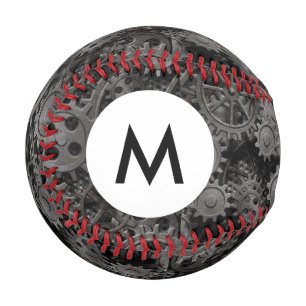 Monogramm alte rostige Metallgänge oder Maschinen Baseball