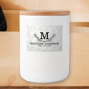 Monogramm Alter des Personalisierten Musters des G Lebensmitteletikett