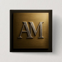 Monogramm AM in gebürstetem Gold-Metall-Design