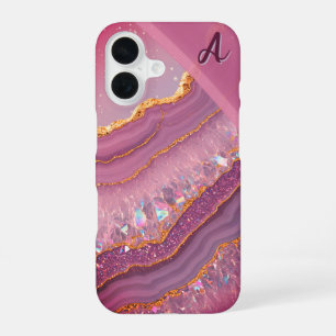 Monogramm Amethyst Aurora iPhone 16 Hülle