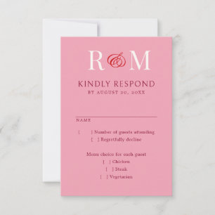 Monogramm Ampersand Rosa Hochzeitssache RSVP Karte