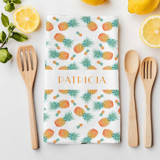 Monogramm Ananas Fruchtmuster Geschirrtuch