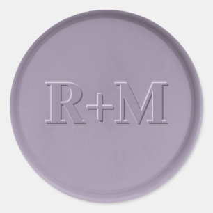 Monogramm Anfänger-Lavendel-Wachs-Siegel-Aufkleber Runder Aufkleber