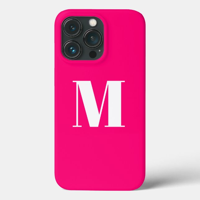 Monogramm, anfänglich pink fuchsia weiß Case-Mate iPhone hülle (Rückseite)