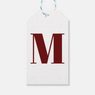 Monogramm anfänglicher Bordeaux Geschenkanhänger