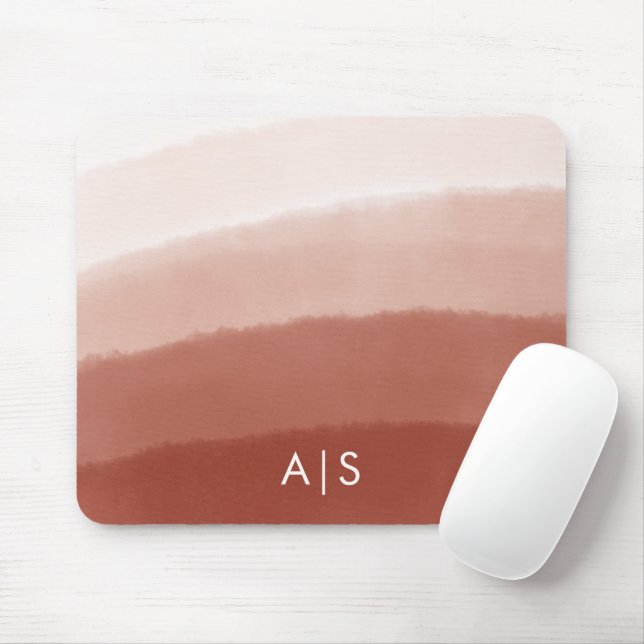 Monogramm anfänglicher Kupferrost Ombre Mousepad (Mit Mouse)
