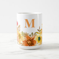 Monogramm anfänglicher Orangefarbener Wasserfarben