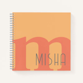 Monogramm anfänglicher pfirsichrosa grauer individ notizbuch