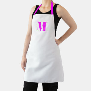 Monogramm anfängliches Magenta pink weiß anpassen Schürze