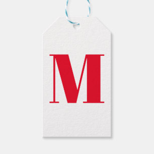 Monogramm anfängliches Rot einstellen Geschenkanhänger