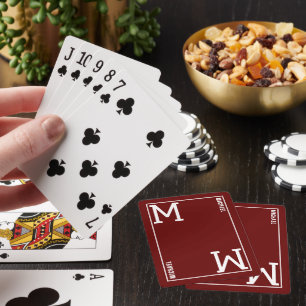 Monogramm ( Anfangs und Name) Benutzerdefiniert du Spielkarten