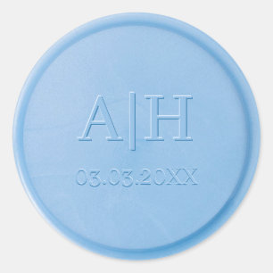 Monogramm Anfangsblatt Blue Wax Siegel Aufkleber