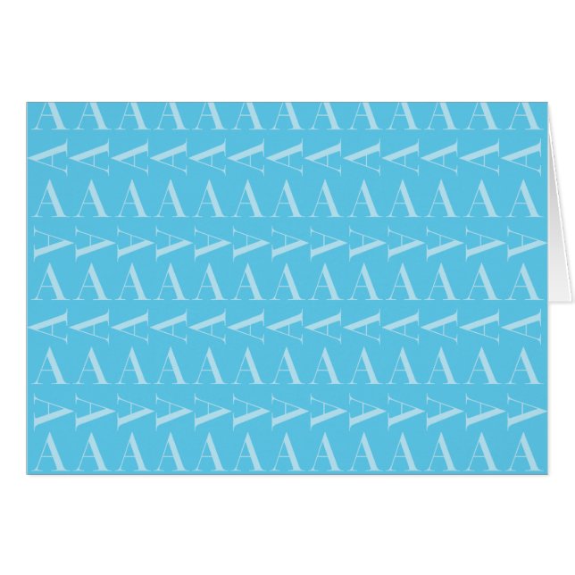 Monogramm Anfangsbuchstabe A, Aqua Blue (Vorderseite (Horizontal))