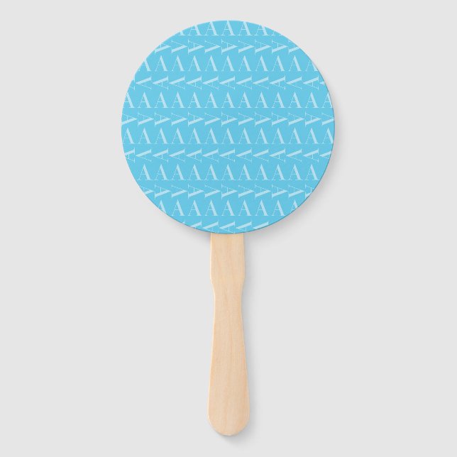 Monogramm Anfangsbuchstabe A, Aqua Blue Fächer (Vorderseite)