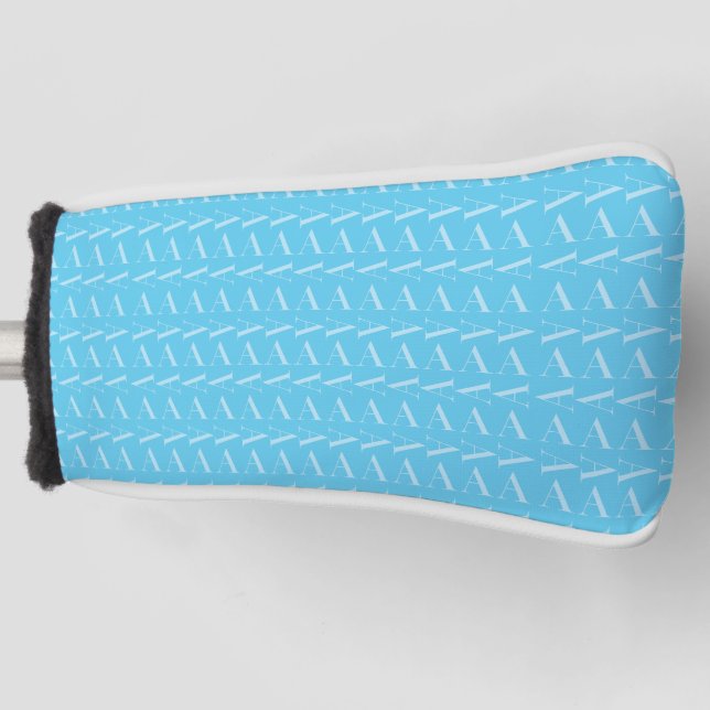 Monogramm Anfangsbuchstabe A, Aqua Blue Golf Headcover (Vorderseite)