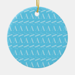 Monogramm Anfangsbuchstabe A, Aqua Blue Keramik Ornament
