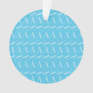 Monogramm Anfangsbuchstabe A, Aqua Blue Ornament