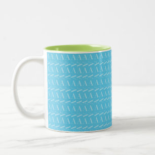 Monogramm Anfangsbuchstabe A, Aqua Blue Zweifarbige Tasse