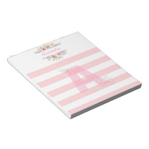 Monogramm Anfangsbuchstabe A Hübscher Rosa Buchsta Notizblock