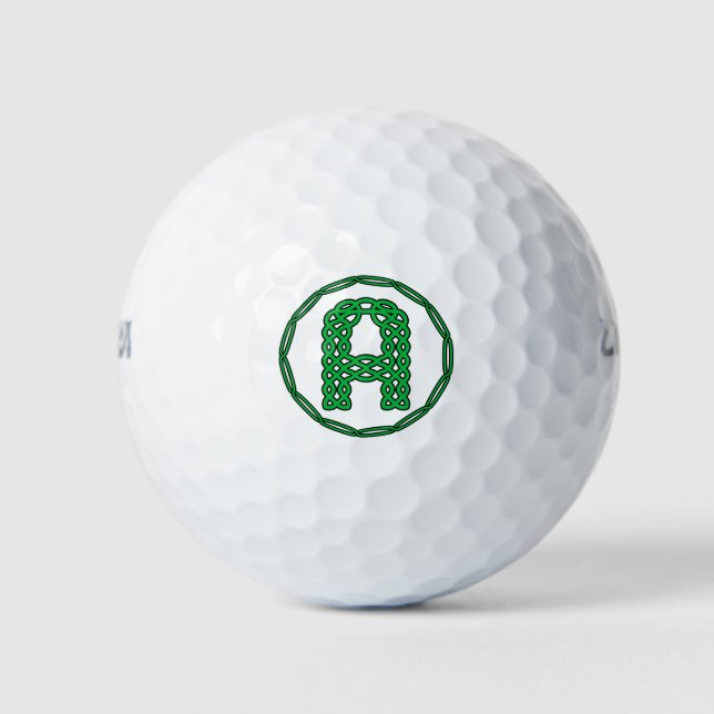 Monogramm Anfangsbuchstabe A im keltischen Stil Golfball (Vorderseite)