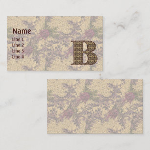 Monogramm Anfangsbuchstabe B Elegantes Vintage-Blu Visitenkarte