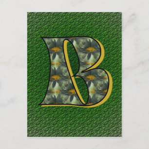 Monogramm Anfangsbuchstabe B Gänseblümchen Blumen  Postkarte